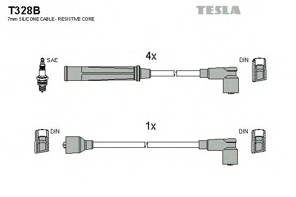 Комплект проводов зажигания TESLA