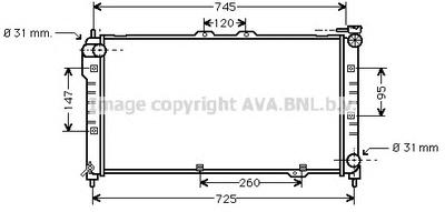 Радиатор, охлаждение двигателя AVA QUALITY COOLING MZ 2101