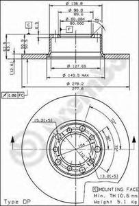 Тормозной диск BREMBO 08.3189.20