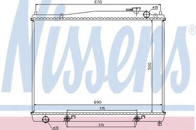 Радиатор, охлаждение двигателя NISSENS 68715