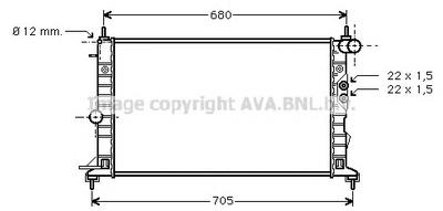 Радиатор, охлаждение двигателя AVA QUALITY COOLING OLA 2244