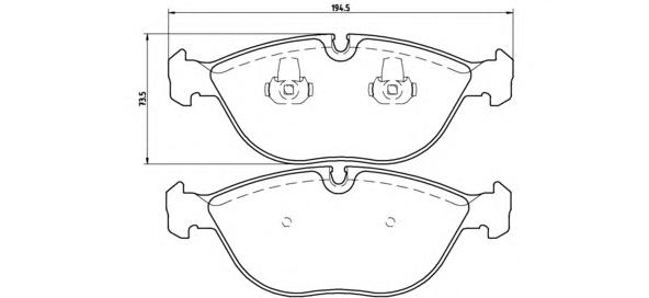 Комплект тормозных колодок, дисковый тормоз BREMBO
