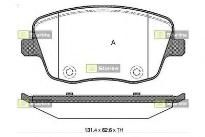 Комплект тормозных колодок, дисковый тормоз STARLINE BD S322