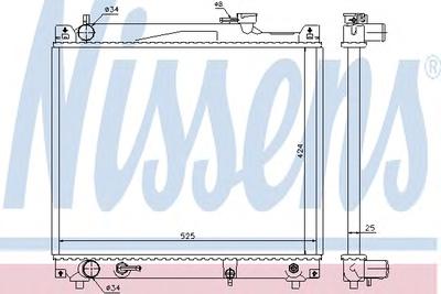 Радиатор, охлаждение двигателя NISSENS 64159