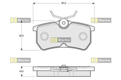 Комплект тормозных колодок, дисковый тормоз STARLINE BD S148