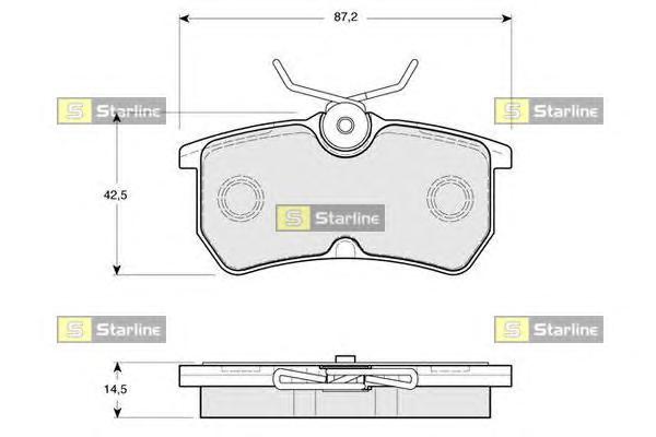 Комплект тормозных колодок, дисковый тормоз STARLINE