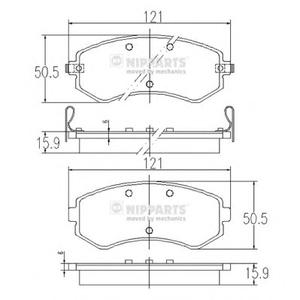 Комплект тормозных колодок, дисковый тормоз NIPPARTS J3601060