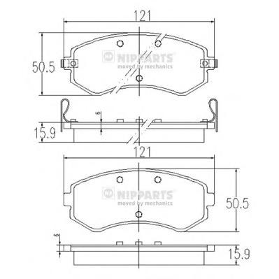 Комплект тормозных колодок, дисковый тормоз NIPPARTS