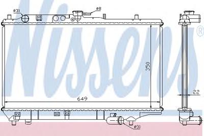 Радиатор, охлаждение двигателя NISSENS 62408A