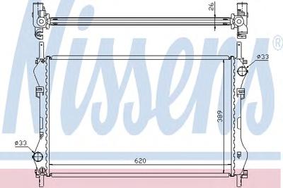 Радиатор, охлаждение двигателя NISSENS 62044A