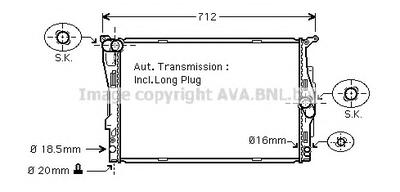 Радиатор, охлаждение двигателя AVA QUALITY COOLING BWA2303