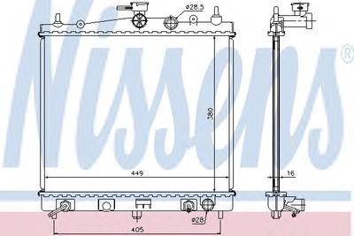 Радиатор, охлаждение двигателя NISSENS 68700A
