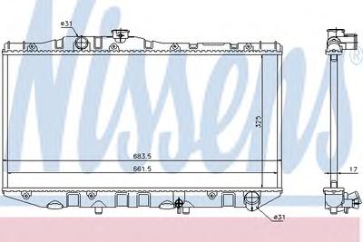 Радиатор, охлаждение двигателя NISSENS 64713