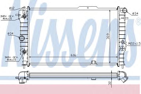 Радиатор, охлаждение двигателя NISSENS