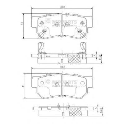 Комплект тормозных колодок, дисковый тормоз NIPPARTS