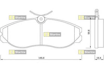 Комплект тормозных колодок, дисковый тормоз STARLINE BD S257