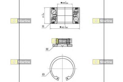 Комплект подшипника ступицы колеса STARLINE