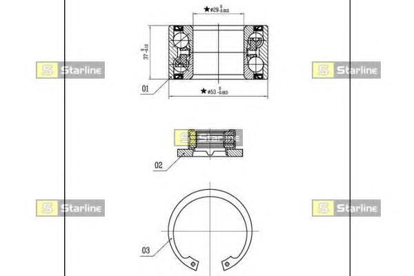 Комплект подшипника ступицы колеса STARLINE