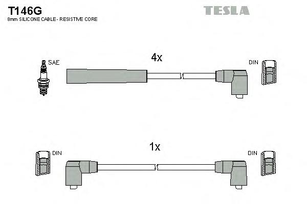 Комплект проводов зажигания TESLA