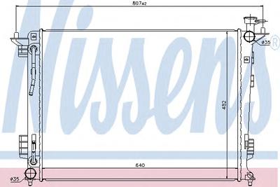 Радиатор, охлаждение двигателя NISSENS 67514