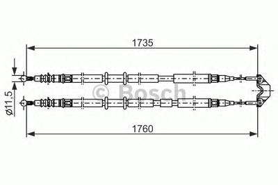 Трос, стояночная тормозная система BOSCH 1 987 477 934