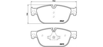 Комплект тормозных колодок, дисковый тормоз BREMBO P61 107