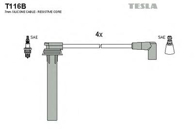 Комплект проводов зажигания TESLA T116B