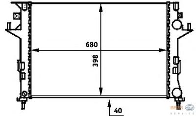 Радиатор, охлаждение двигателя HELLA 8MK 376 716-291