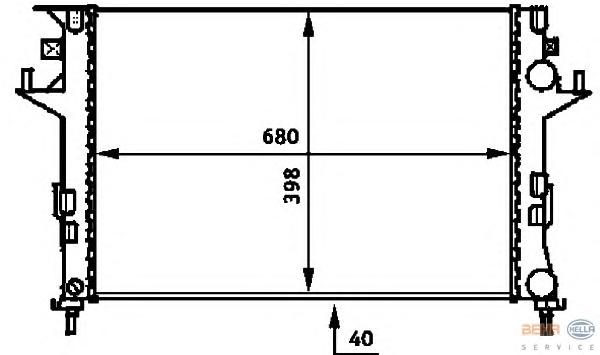 Радиатор, охлаждение двигателя HELLA
