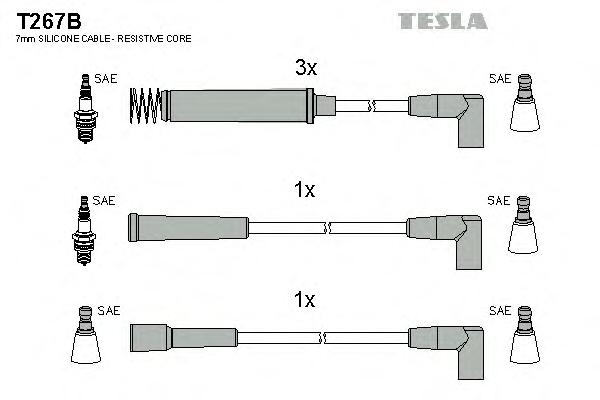 Комплект проводов зажигания TESLA