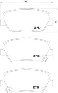 Комплект тормозных колодок, дисковый тормоз TEXTAR 2575701