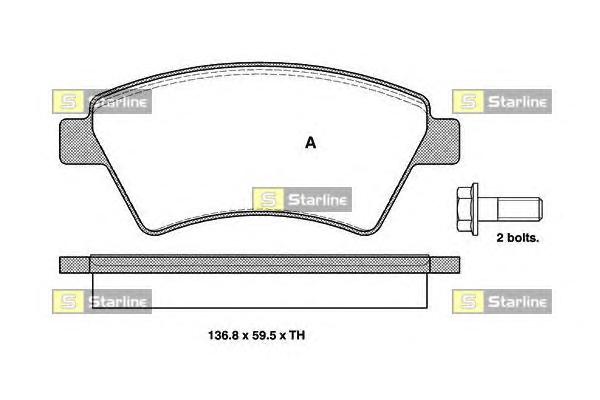 Комплект тормозных колодок, дисковый тормоз STARLINE