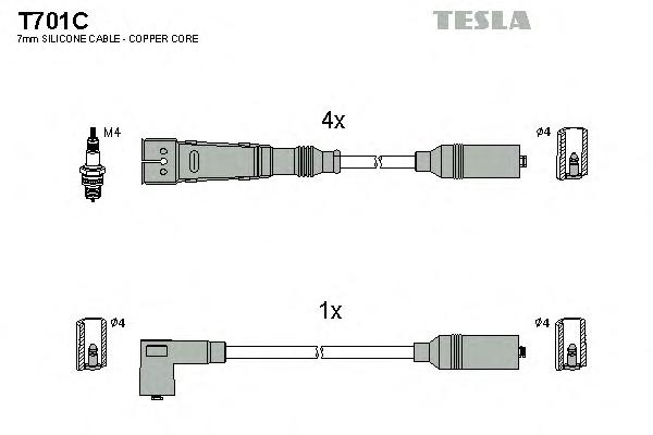 Комплект проводов зажигания TESLA