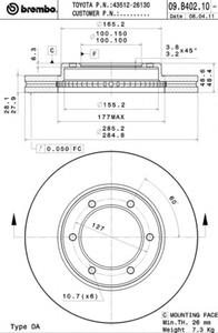 Тормозной диск BREMBO 09.B402.10