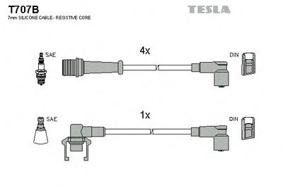 Комплект проводов зажигания TESLA T707B