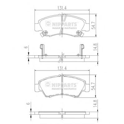 Комплект тормозных колодок, дисковый тормоз NIPPARTS