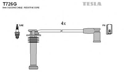 Комплект проводов зажигания TESLA T726G