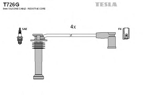 Комплект проводов зажигания TESLA