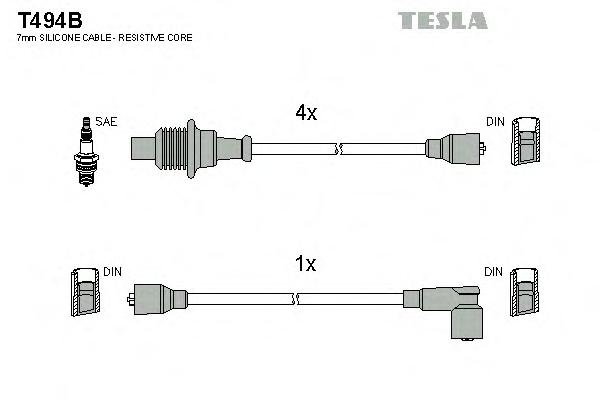 Комплект проводов зажигания TESLA