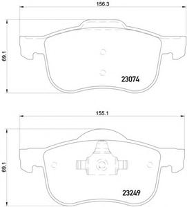 Комплект тормозных колодок, дисковый тормоз TEXTAR 2307401