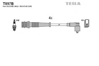 Комплект проводов зажигания TESLA T897B
