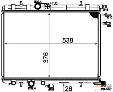 Радиатор, охлаждение двигателя HELLA 8MK 376 718-054