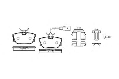 Комплект тормозных колодок, дисковый тормоз ROADHOUSE 276712