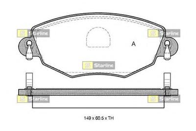Комплект тормозных колодок, дисковый тормоз STARLINE BD S313
