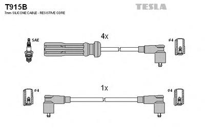 Комплект проводов зажигания TESLA T915B