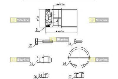 Комплект подшипника ступицы колеса STARLINE LO 00906