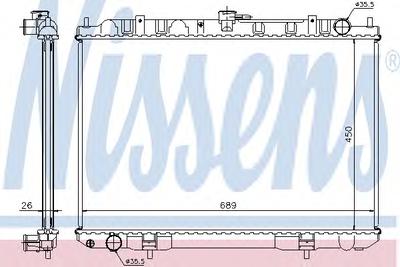 Радиатор, охлаждение двигателя NISSENS 68703A