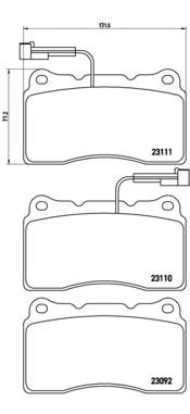 Комплект тормозных колодок, дисковый тормоз BREMBO