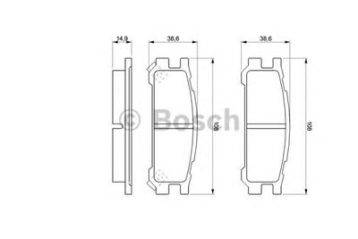 Комплект тормозных колодок, дисковый тормоз BOSCH 0 986 461 143