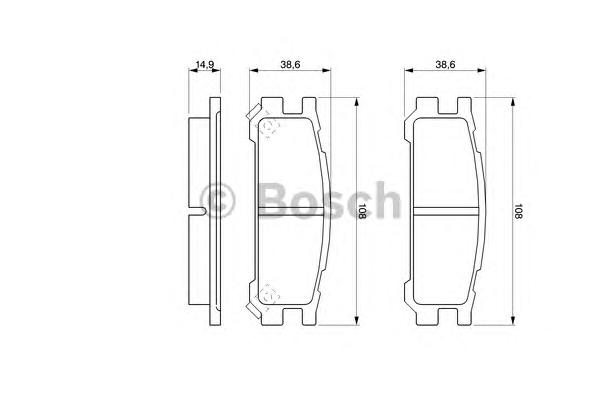 Комплект тормозных колодок, дисковый тормоз BOSCH